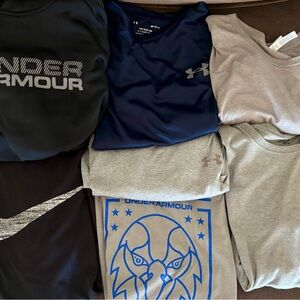Under Armour Men Blue and Gray Shirts Lot